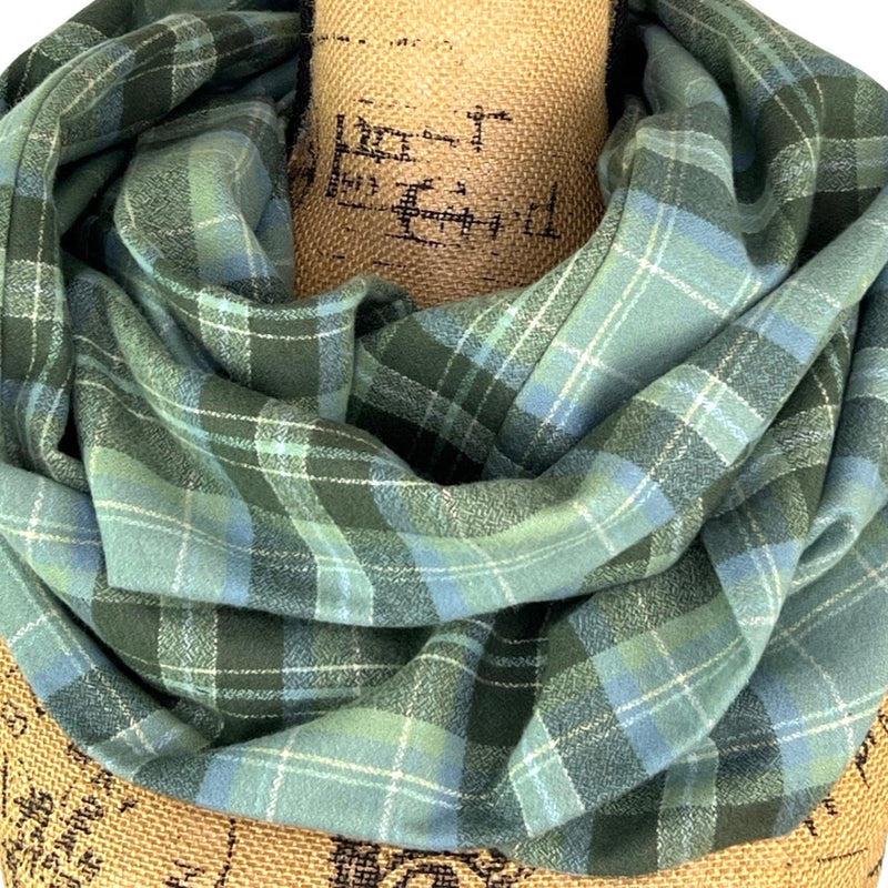 Plaid Organic Cotton Blanket Scarf 100% Organic Cotton Periwinkle