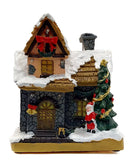 Festive Cottage with Santa Claus. Christmas Village Wizardi F07-N1-11-601