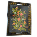 16 in. x 12 in. Vintage Hand Painted Floral Large Wooden Tray