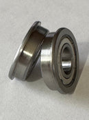 2- Zinc Plated grease packed Flanged NMW Crafts, Dutch Windmill Paddle Bearings 1-1/8" OD x 1/2" ID
