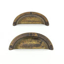 Drawer Cup Pulls "Amalfi" in Worn Brass