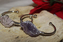 Wire wrapped bangles with crystal | Rose quartz & Amethyst