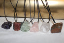 Raw chunky crystal necklace | Natural healing stone pendant