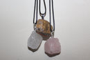 Raw chunky crystal necklace | Natural healing stone pendant