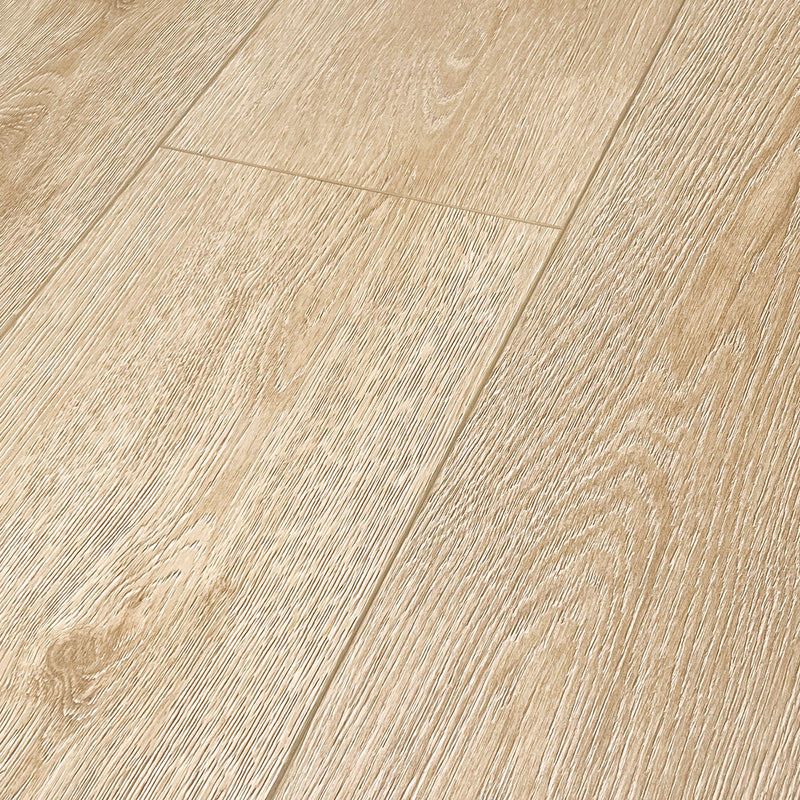 Mansion Ecru Oak EIR 12 mm 9.3"x72" Uniclic HDF AC5 Waterproof Laminate Wood Flooring - Dekorman Collection angle view