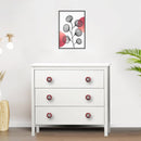 Mascot Hardware Art 1-3/5 in. (40mm) Red & Cream Drawer Cabinet Knob