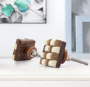 Mascot Hardware Fusion Checkered 1-1/3 in. (34mm) Cream & Brown Drawer Cabinet Knob