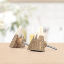 Mascot Hardware Aurora 1-8/9 in. Triangle Wood & White Drawer Cabinet Knob