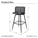 IMLIL Black Rattan Swivel Barstool