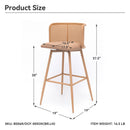 IMLIL Brown Rattan Swivel Barstool
