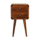 Mini Chestnut Curved Bedside