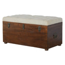 Solid Wood D-Button Lid Up Storage Box