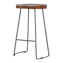 Industrial Bar Stool with Chunky Wood Seat