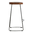 Industrial Bar Stool with Chunky Wood Seat