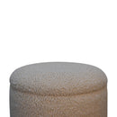 Cream Boucle Storage Footstool