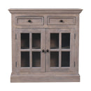 Stone Finish Cabinet with Glazed Doors