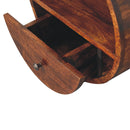 Floating Circle Chestnut Bedside