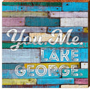 You. Me. Lake George.   | Wall Art Print on Real Wood