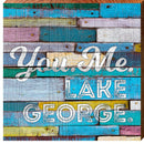 You. Me. Lake George.   | Wall Art Print on Real Wood