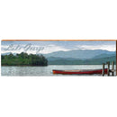Lake George Lake Red Canoe   | Wall Art Print on Real Wood