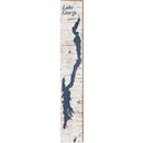 Lake George Shabby Map   | Wall Art Print on Real Wood