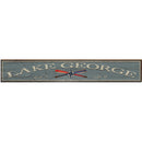 Lake George Compass Oars Green Latitude Longitude   | Wall Art Print on Real Wood