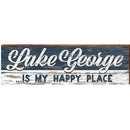 Lake George is My Happy Place Blue   | Wall Art Print on Real Wood