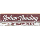 Bolton Landing is my Happy Place Red   | Wall Art Print on Real Wood
