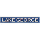 Lake George Blue Sign   | Wall Art Print on Real Wood