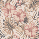 Beige Exotic Flowers Wallpaper
