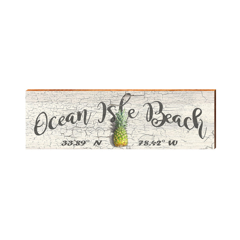 Ocean Isle Beach Latitude Longitude | Real Wood Art Print