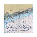 Ocean Isle Beach, North Carolina Latitude Longitude Map Wooden Sign | Wall Art Print on Real Wood