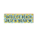 Satellite Beach Latitude Longitude Sign | Wall Art Print on Real Wood