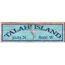 Talahi Island, Georgia Latitude Longitude Wooden Sign | Wall Art Print on Real Wood | Coastal Nautical Beach Decor