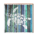 Sea Turtle Blue Boards | Wall Art Print on Real Wood