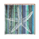 Starfish Blue Boards | Wall Art Print on Real Wood