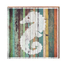 Sea Horse Orange Boards | Wall Art Print on Real Wood