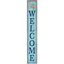 Welcome Triple Shells Blue | Wall Art Print on Real Wood