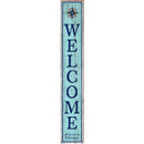 Welcome Jersey Shore Compass Blue | Wall Art Print on Real Wood