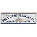 Seaside Heights Triple Shells White Latitude Longitude | Wall Art Print on Real Wood