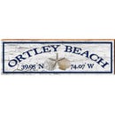 Ortley Beach Triple Shells White Latitude Longitude | Wall Art Print on Real Wood