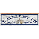 Lavallette Triple Shells White Latitude Longitude | Wall Art Print on Real Wood