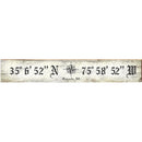 Ocracoke, NC Compass White Latitude Longitude | Wall Art Print on Real Wood
