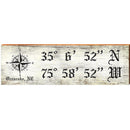 Ocracoke, NC Compass White Latitude Longitude | Wall Art Print on Real Wood