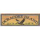 Ocracoke Island Pelican Sunburst Latitude Longitude | Wall Art Print on Real Wood