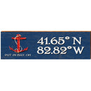 Put-In-Bay Anchor Navy Latitude Longitude | Wall Art Print on Real Wood