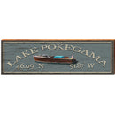 Lake Pokegama Latitude Longitude Sign | Wall Art Print on Real Wood