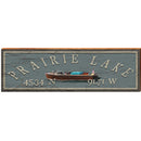 Prairie Lake Latitude Longitude Sign | Wall Art Print on Real Wood