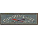 Prairie Lake Latitude Longitude Sign | Wall Art Print on Real Wood