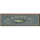 Flambeau Latitude Longitude Sign | Wall Art Print on Real Wood